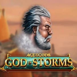 Age Of The Gods: God of Storms online game logo by Playtech on qbet-online.com