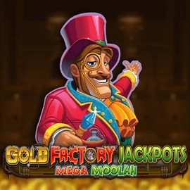 Official Jackpots logo: Gold Factory Jackpots Mega Moolah by Aurum Signature Studios at Qbet Casino