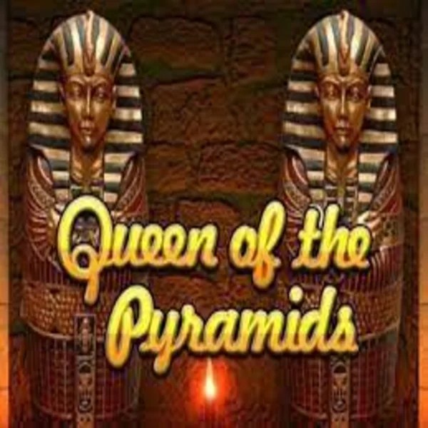 Queen of the Pyramids slot logo by Playtech at Qbet Casino
