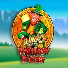 Slingo Rainbow Riches slot visual from Gaming Realms available on qbet-online.com