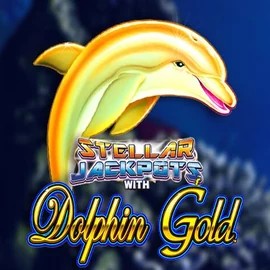 Dolphin Gold with Stellar Jackpots slot logo by Lightning Box Game at Qbet Casino