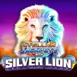 Stellar Jackpots with Silver Lion logo by Lightning Box Game Qbet Casino