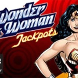 Wonder Woman Jackpots slot logo by Amaya at Qbet Casino